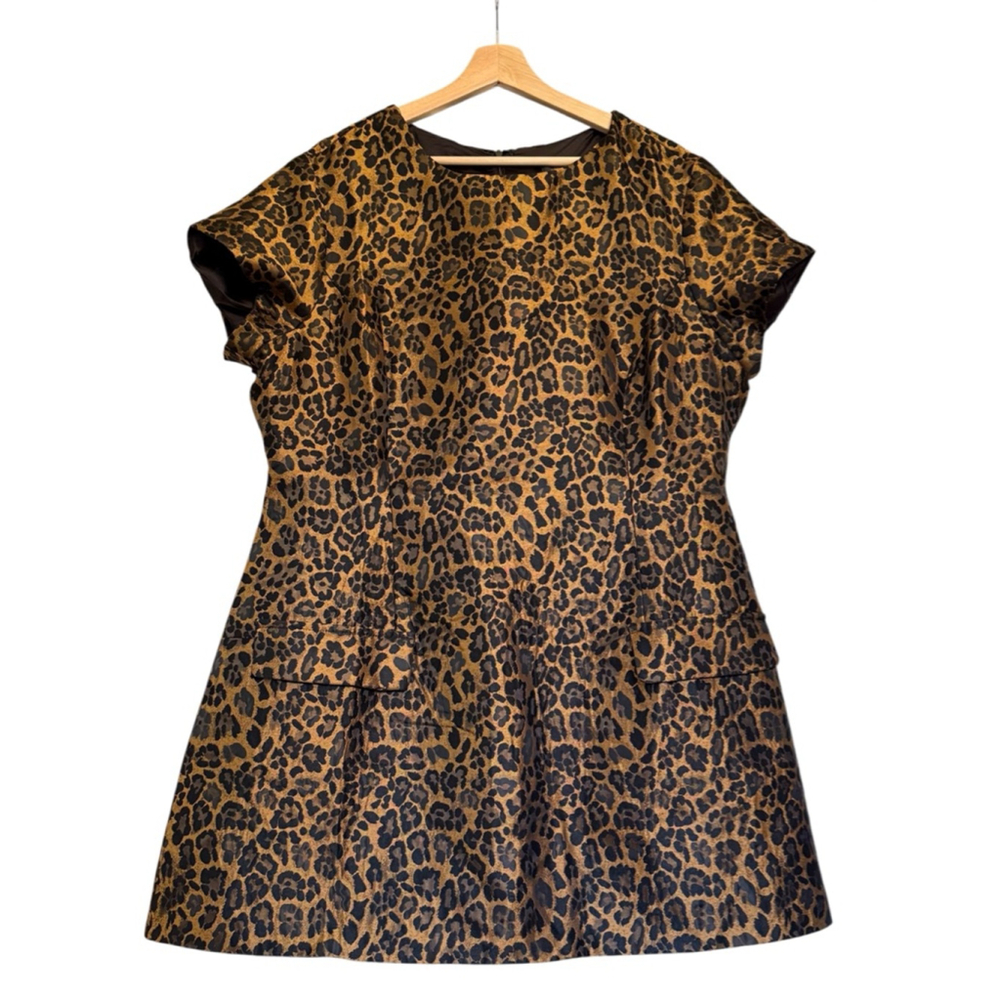 Fashion Nova Leopard Print Mini Dress 2X Brown Black NWT - Picture 5 of 16